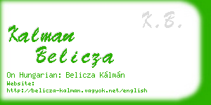 kalman belicza business card