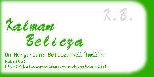 kalman belicza business card